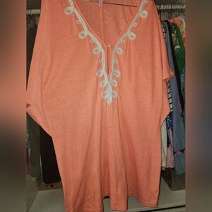 Lilly Pulitzer Tunic L Coral  Belleta Cover-Up EUC